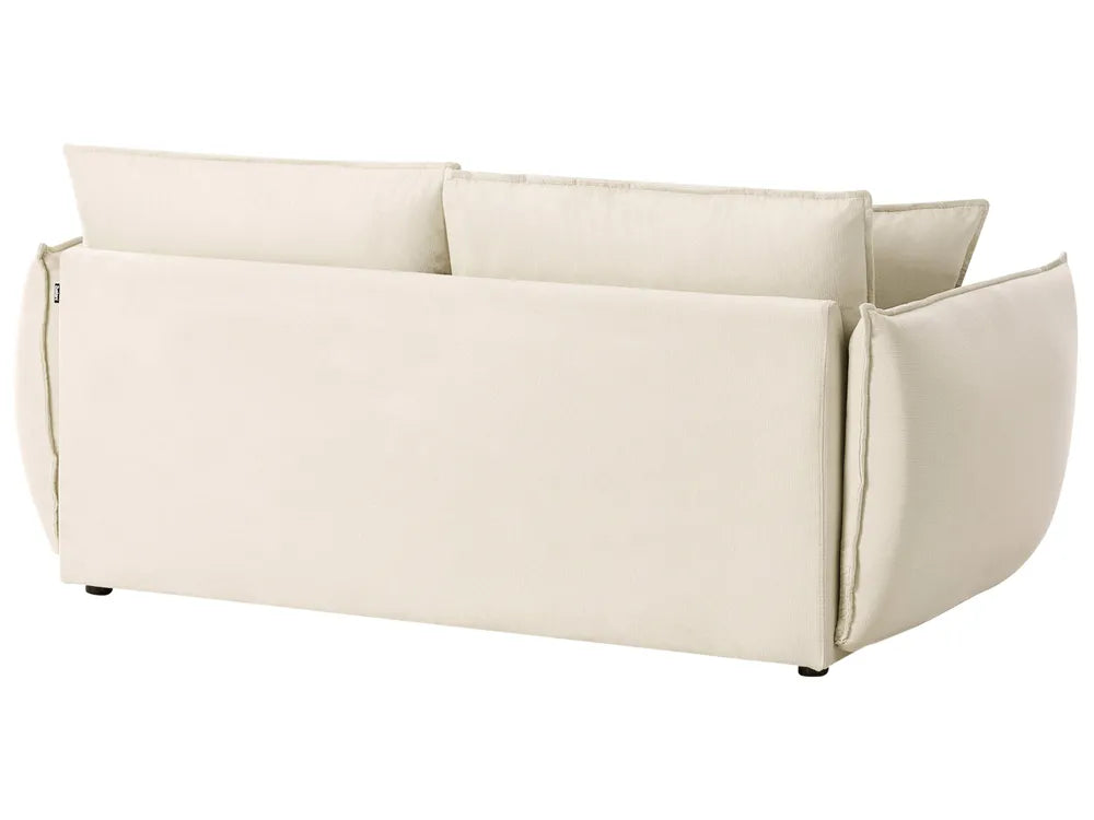 Sofa 3 Seater Fabric Light Beige Greylan