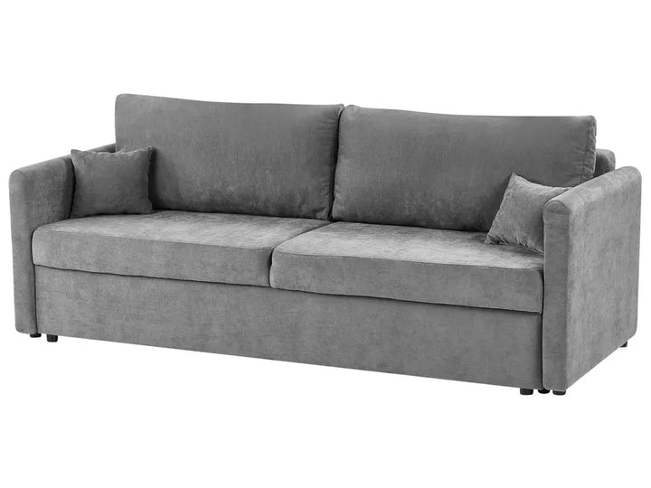 Sofa Bed 3 Seater Chenille Light Grey with Storage Abarca