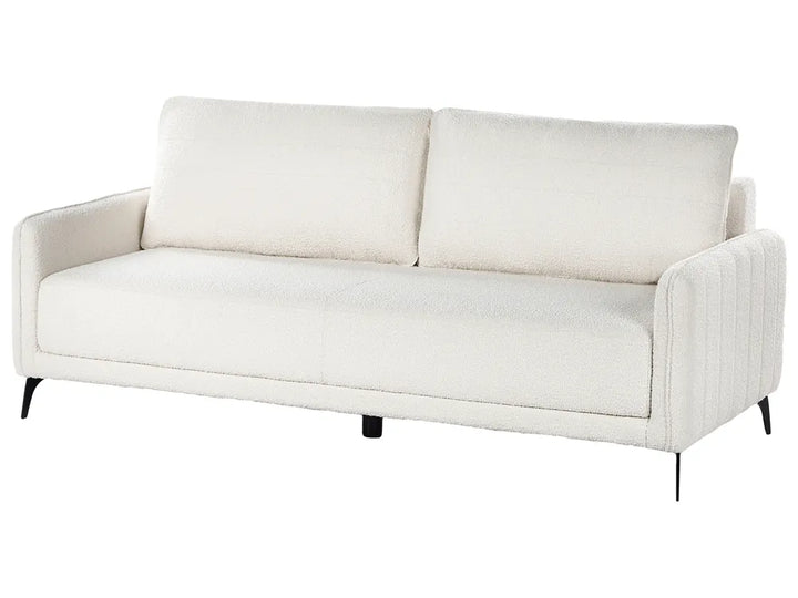 Sofa Bed 3 Seater Boucle Off-White Kaylle