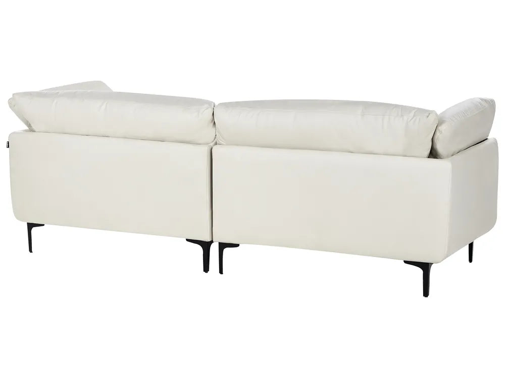 Sofa 3 Seater Faux Leather Off-White Yazgur