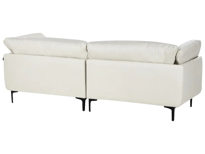 Sofa 3 Seater Faux Leather Off-White Yazgur