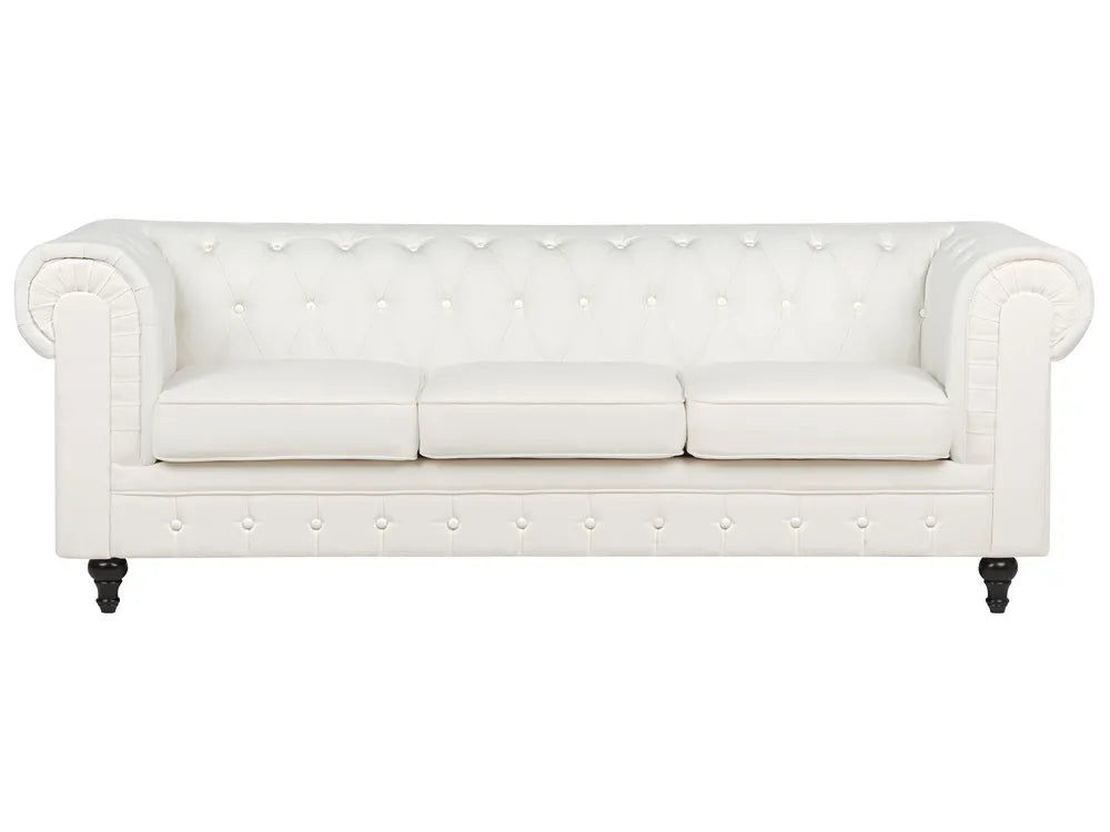 White tufted sofa on a white background