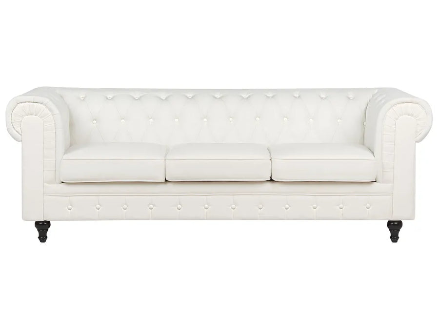 White tufted sofa on a white background