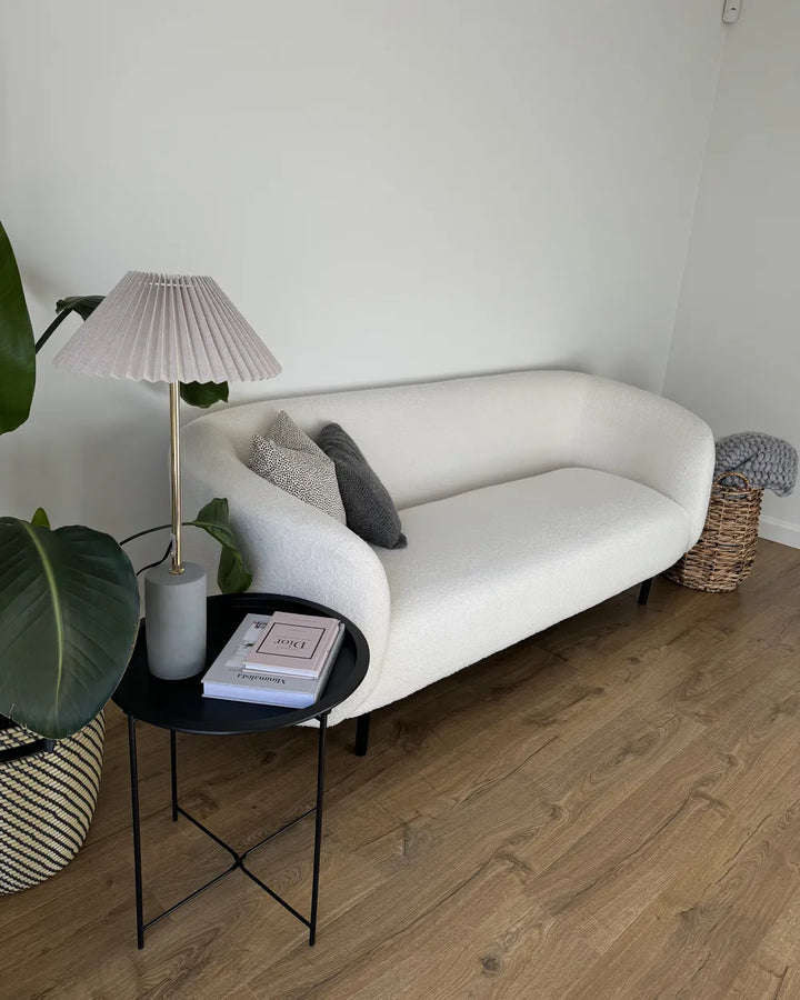 Sofa 3 Seater Boucle White Brost