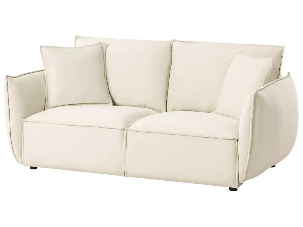 Sofa 3 Seater Fabric Light Beige Greylan