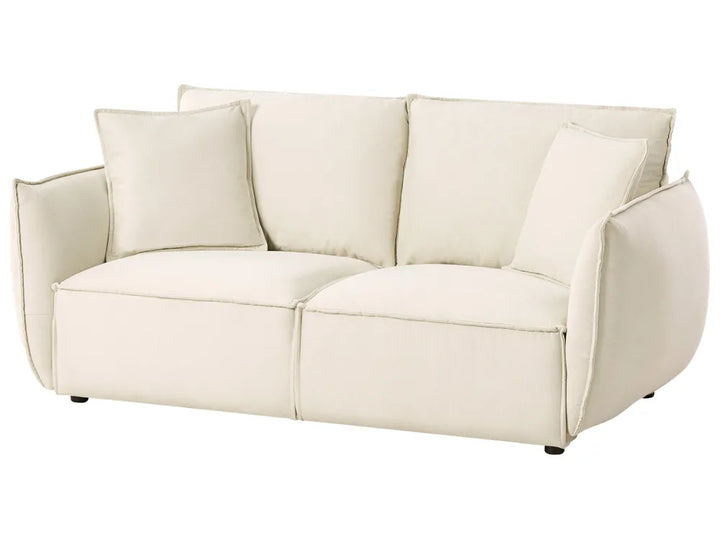 Sofa 3 Seater Fabric Light Beige Greylan