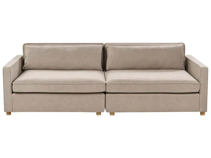 Beige sectional sofa on a white background