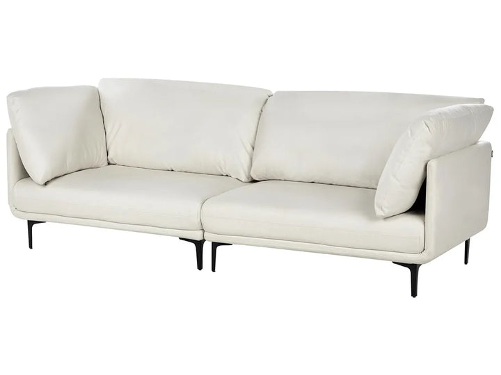 Sofa 3 Seater Faux Leather Off-White Yazgur