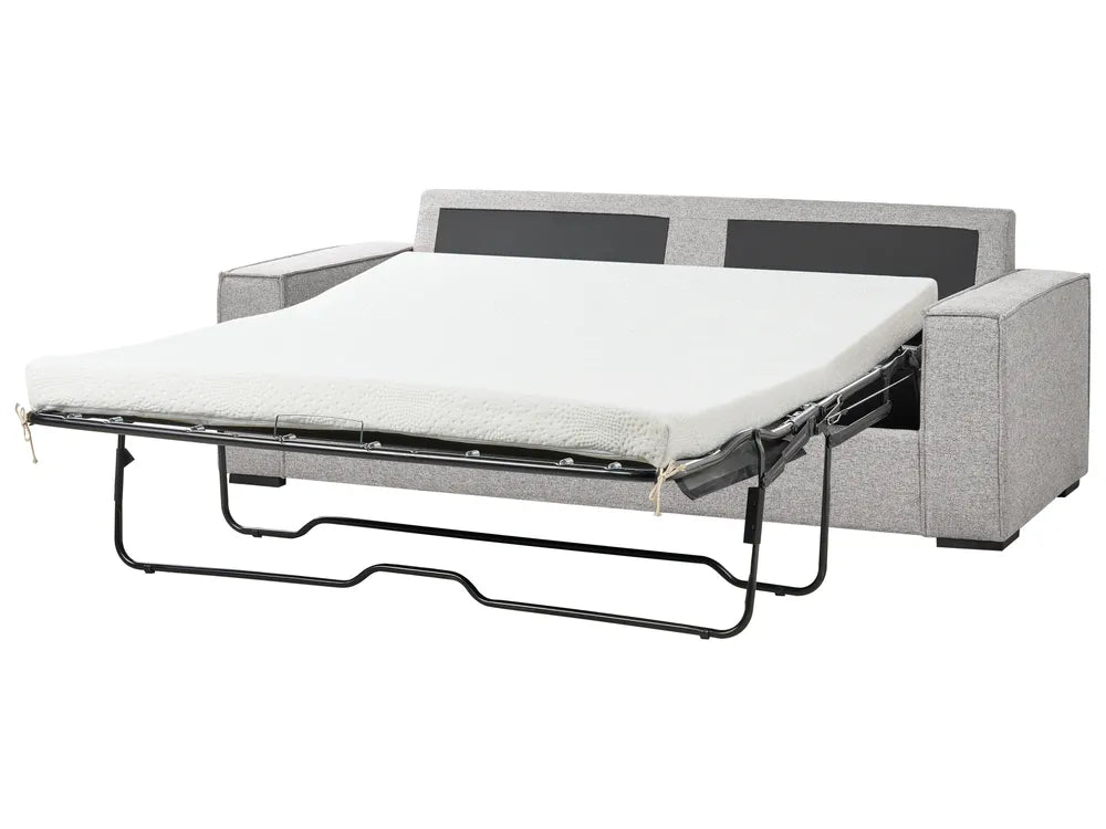 Sofa Bed 3 Seater Fabric Light Grey Bertina