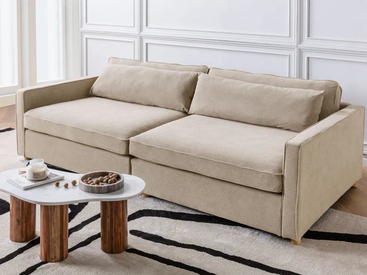 Sofa 3 Seater Fabric Taupe Tina