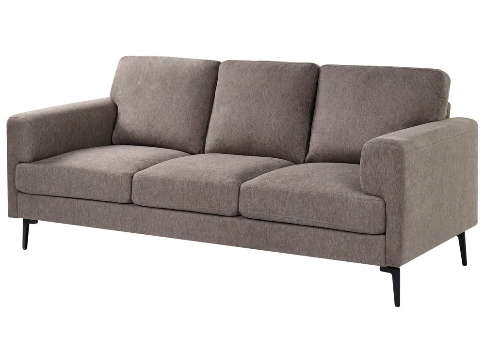 Sofa 3 Seater Fabric Brown Zayn