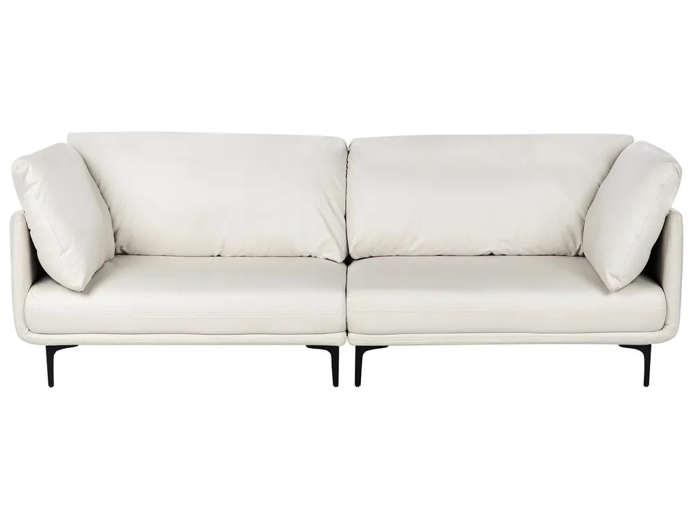 White sofa with three cushions on a white background