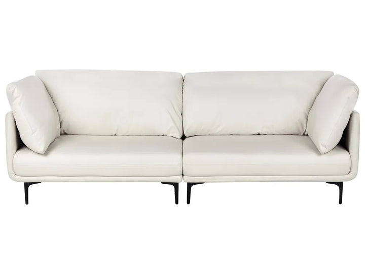 White sofa with three cushions on a white background