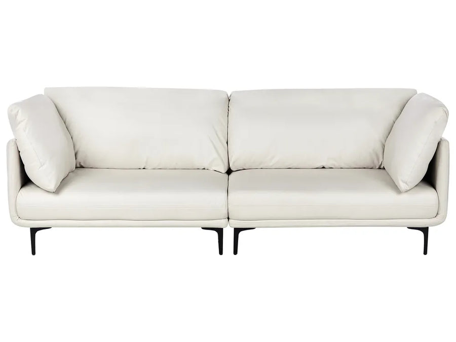 White sofa with three cushions on a white background