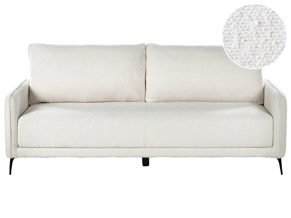 Sofa Bed 3 Seater Boucle Off-White Kaylle