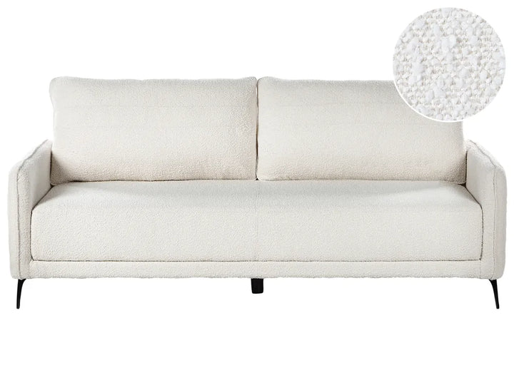 Sofa Bed 3 Seater Boucle Off-White Kaylle