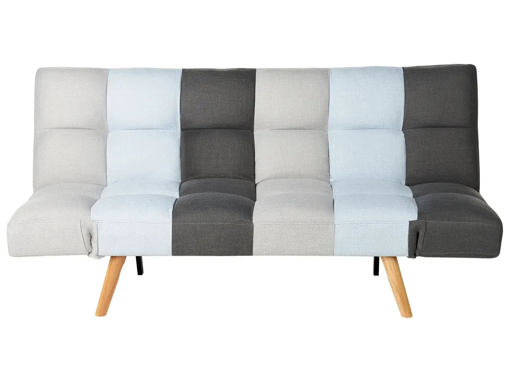 Modular sofa with striped pattern on a white background