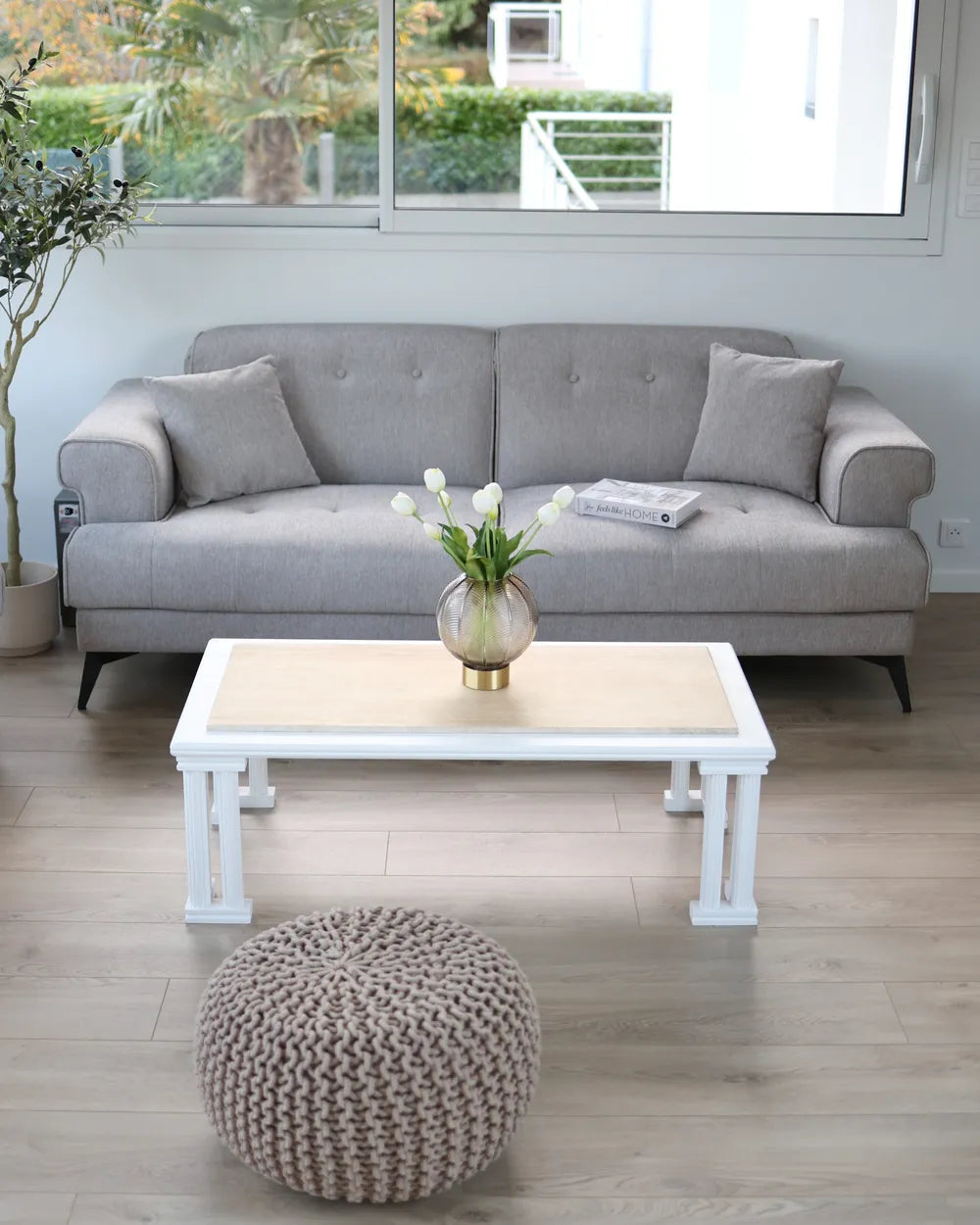 Sofa 3 Seater Fabric Taupe Jimeny