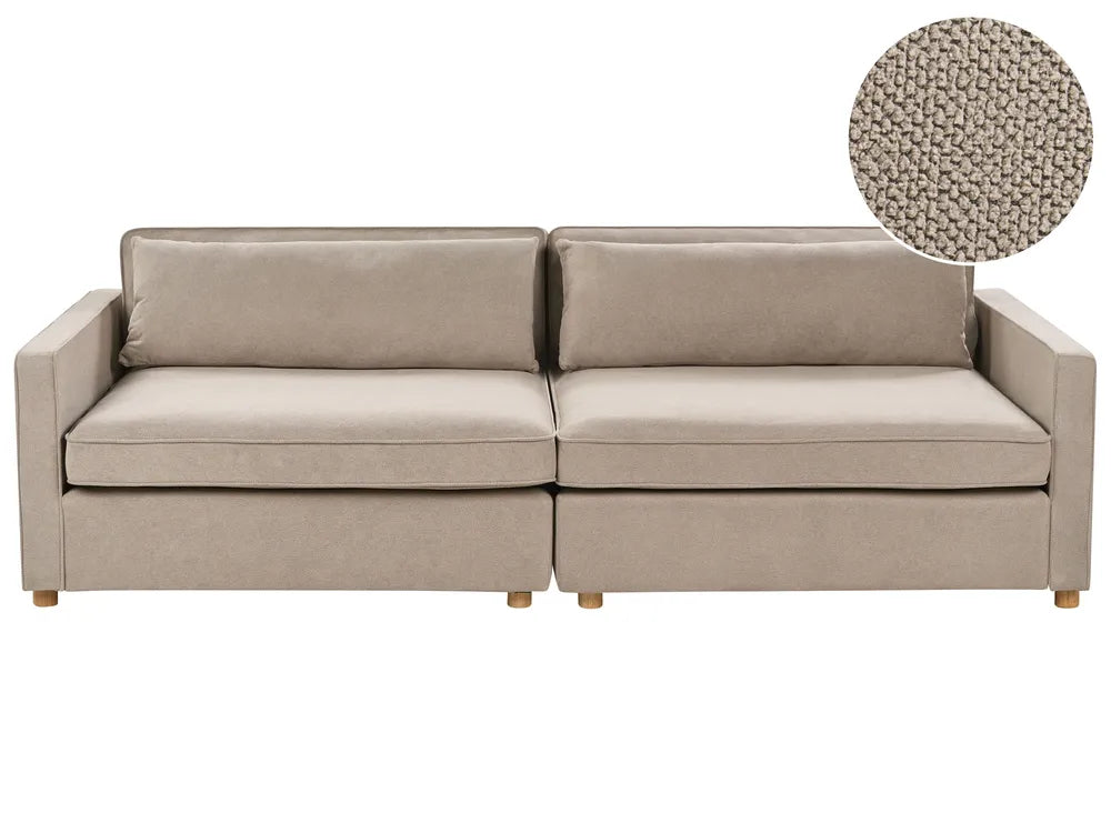 Sofa 3 Seater Fabric Taupe Tina