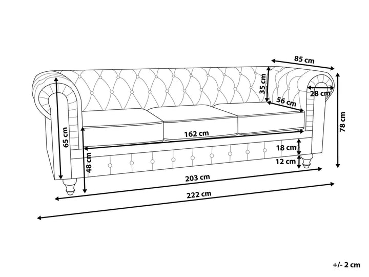 Sofa 3 Seater Fabric Off-White Besnard