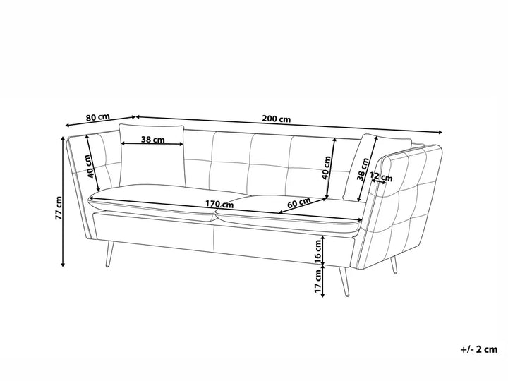 Sofa 3 Seater Velvet Off-White Arlander