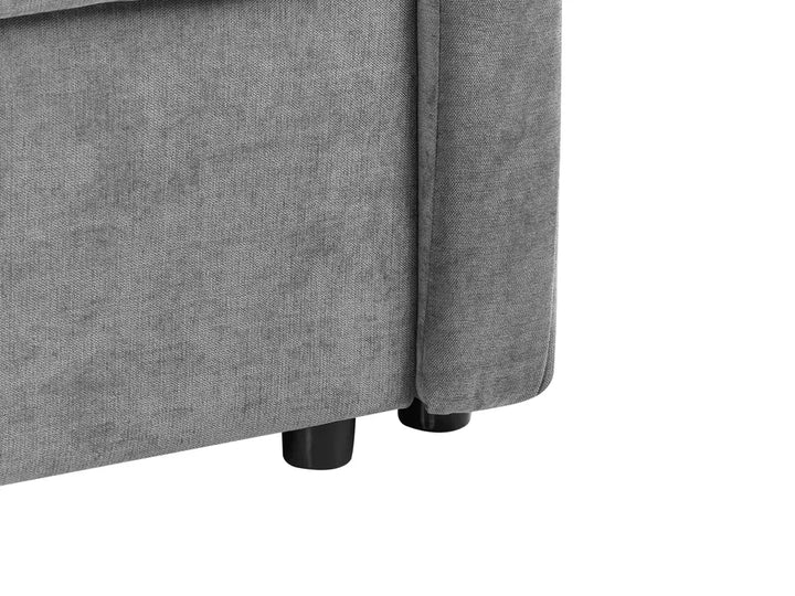 Sofa Bed 3 Seater Chenille Light Grey with Storage Abarca