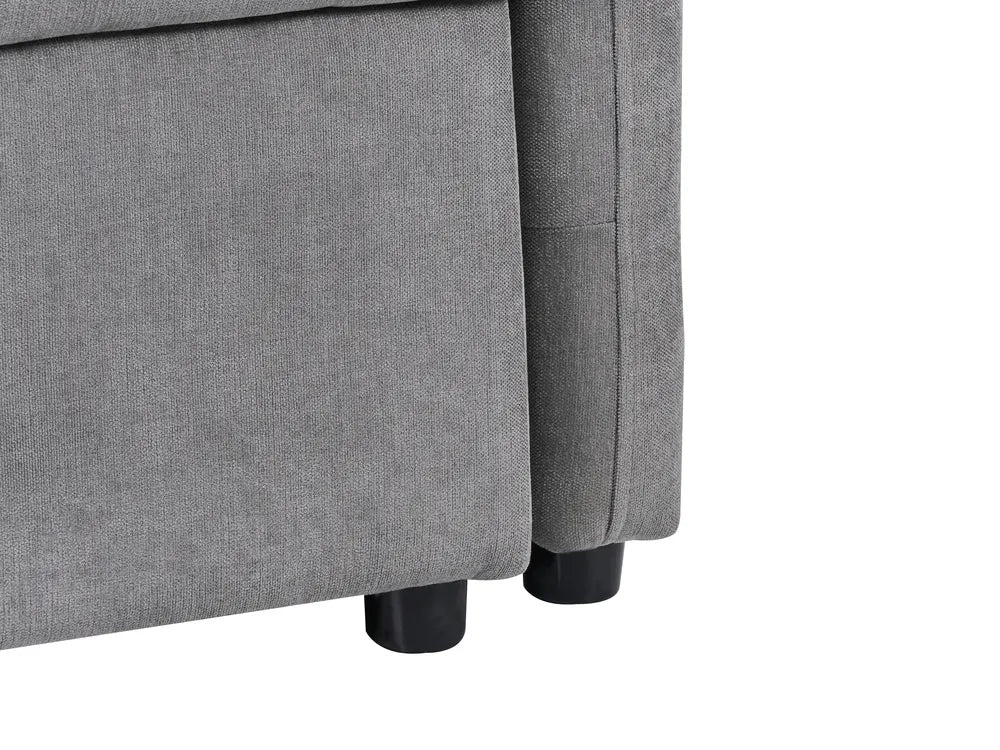Sofa Bed 3 Seater Chenille Grey with Storage Devair