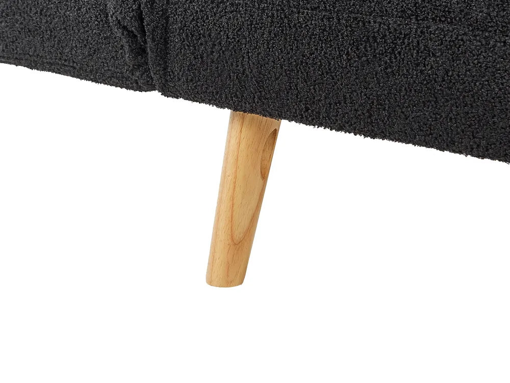 Sofa Bed 2 Seater Boucle Black Cashten