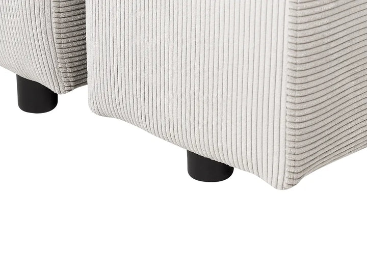 Corner Sofa Bed 3 Seater Corduroy Light Beige with Storage Left Hand Deantrei