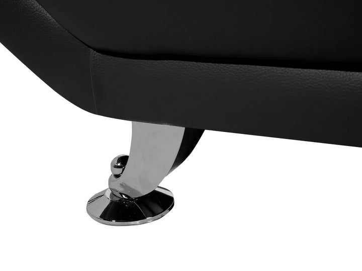 Sofa 3 Seater Faux Leather Black Aidanlee