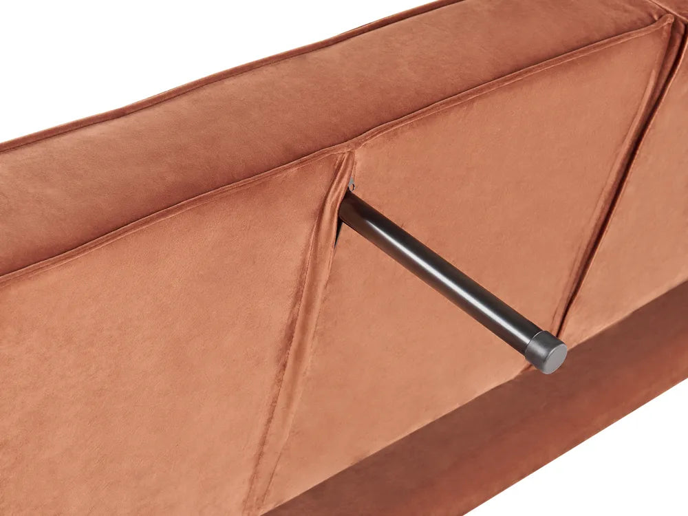 Sofa Bed 3 Seater Velvet Golden Brown Helsley