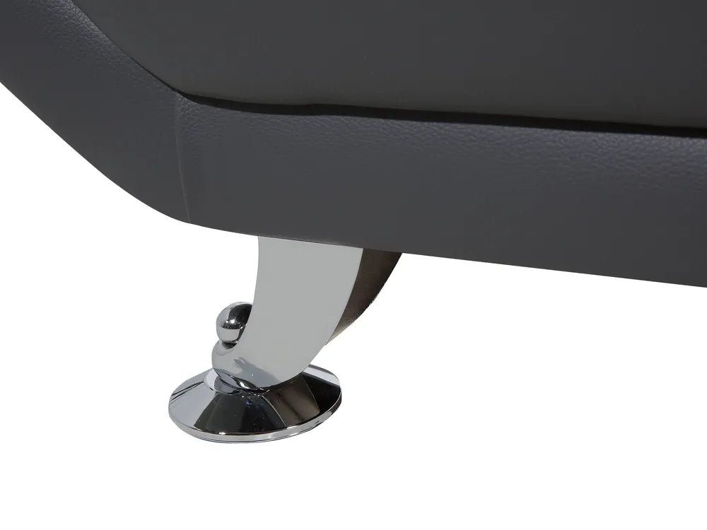 Sofa 3 Seater Faux Leather Grey Aidanlee