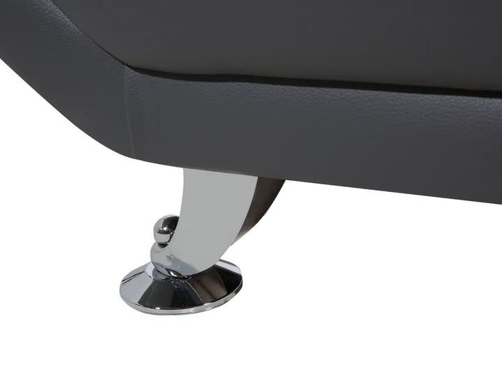 Sofa 3 Seater Faux Leather Grey Aidanlee