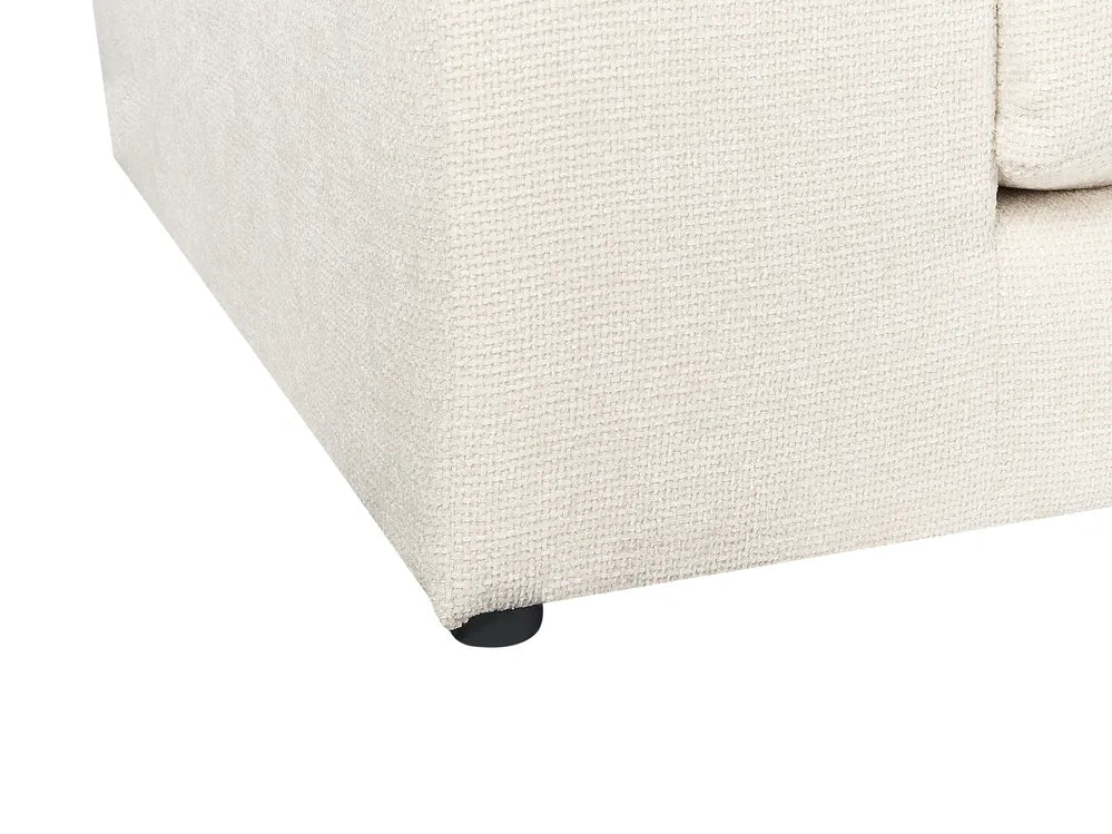 Sofa 3 Seater Fabric Off-White with Footstool Etherine II