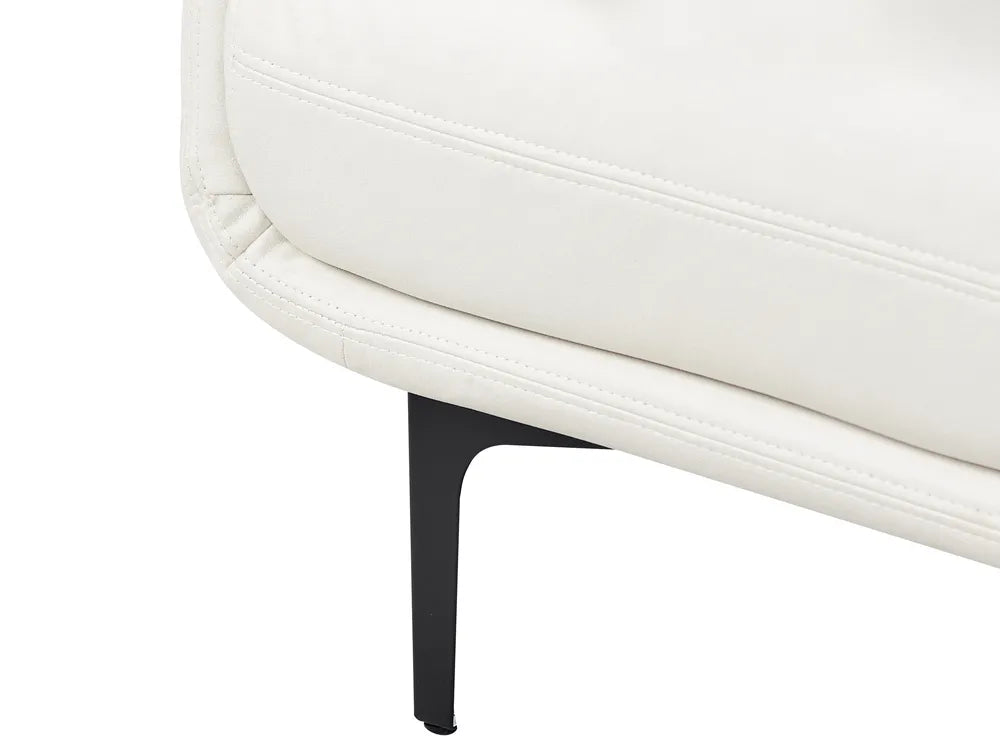 Sofa 3 Seater Faux Leather Off-White Yazgur