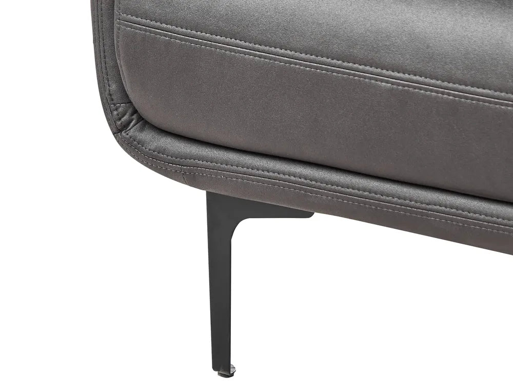 Sofa 3 Seater Faux Leather Black Yazgur