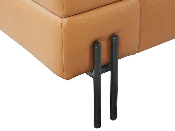 Sofa 3 Seater Faux Leather Brown Mejas