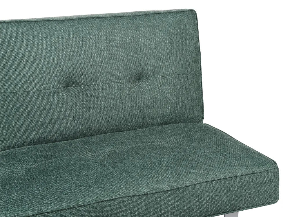 Sofa Bed 3 Seater Fabric Green Francie
