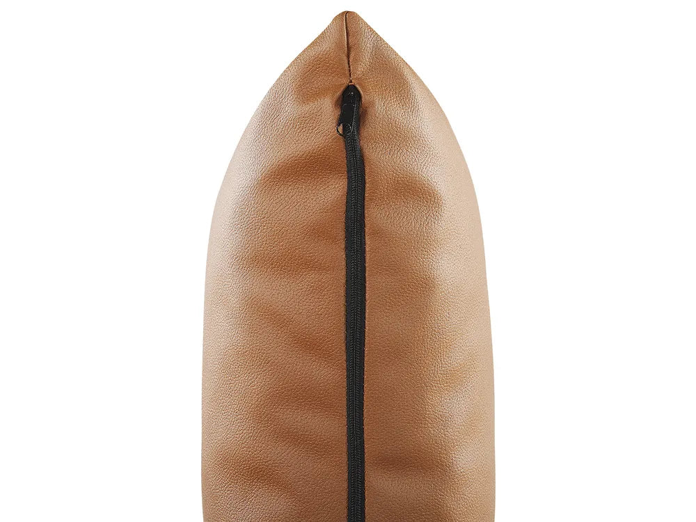 Sofa 3 Seater Faux Leather Brown Mejas