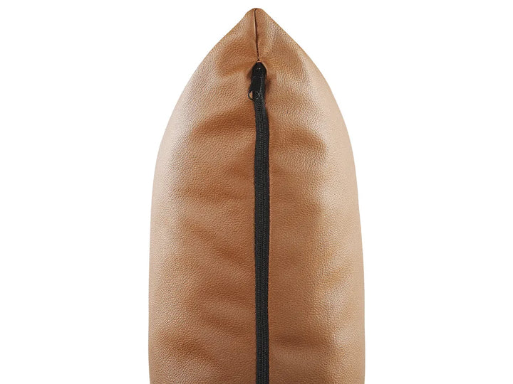 Sofa 3 Seater Faux Leather Brown Mejas