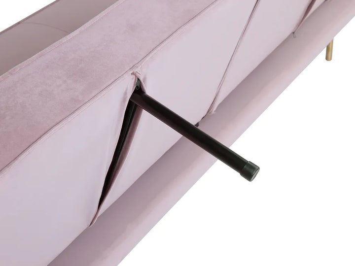 Sofa Bed 3 Seater Velvet Pink Helsley