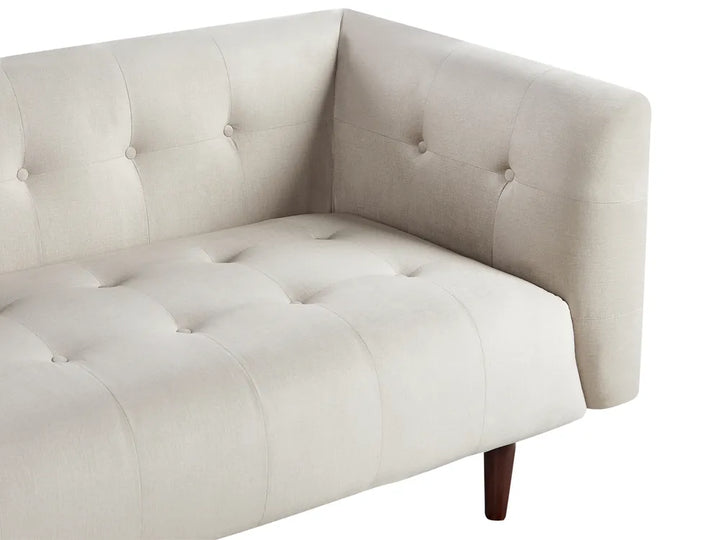 Sofa 3 Seater Fabric Light Beige Cilla