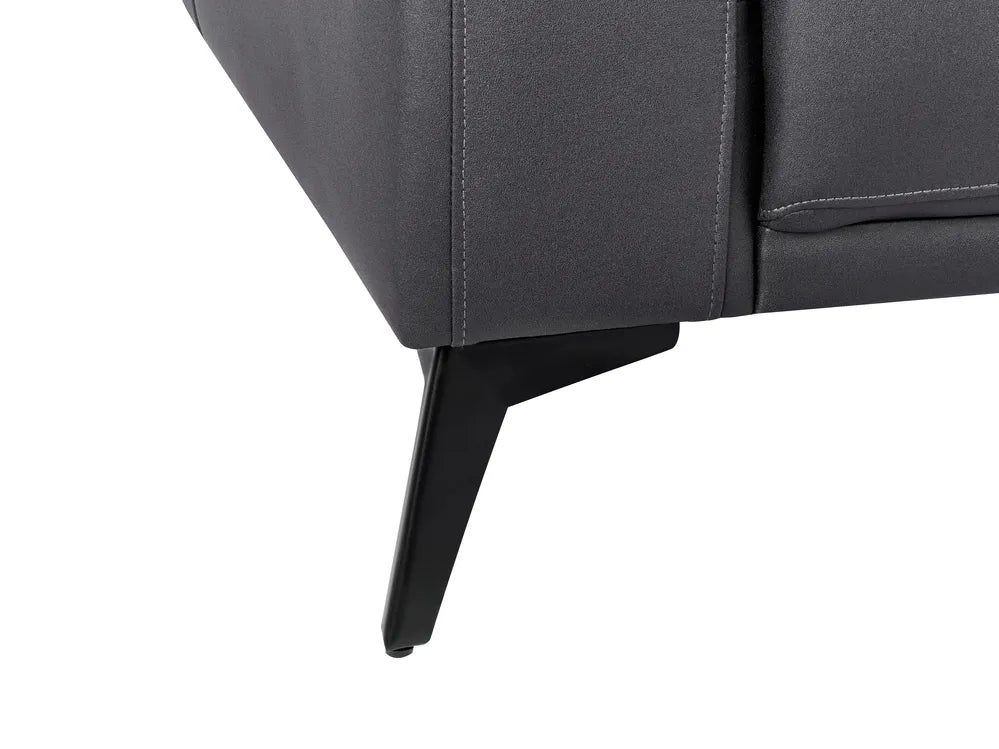 Sofa 3 Seater Faux Leather Black Maeesha