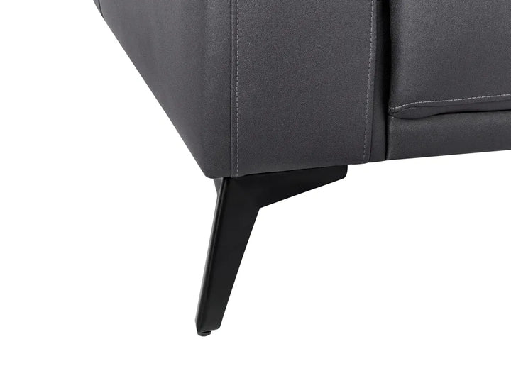 Sofa 3 Seater Faux Leather Black Maeesha