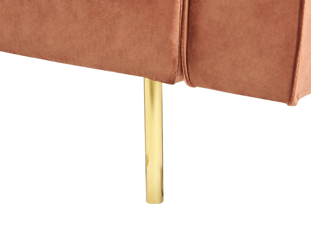 Sofa Bed 3 Seater Velvet Golden Brown Helsley