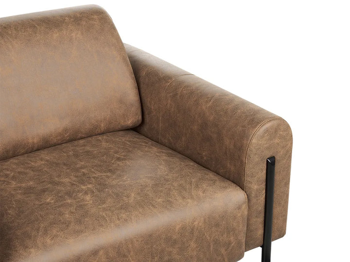 Sofa 3 Seater Fabric Brown Annora