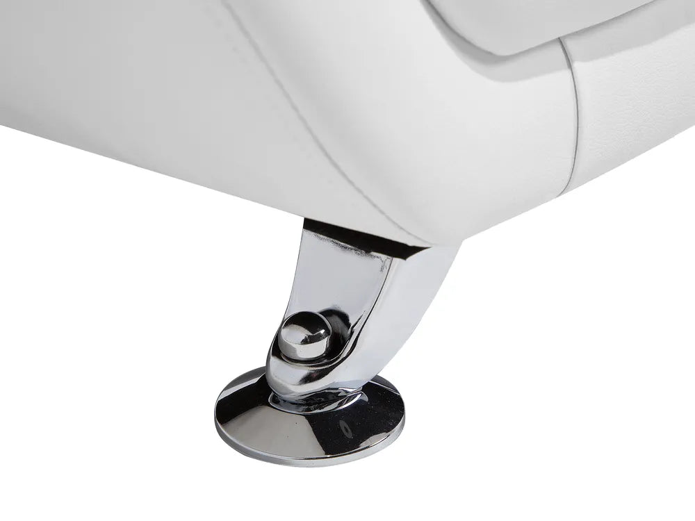 Sofa 3 Seater Faux Leather White Aidanlee