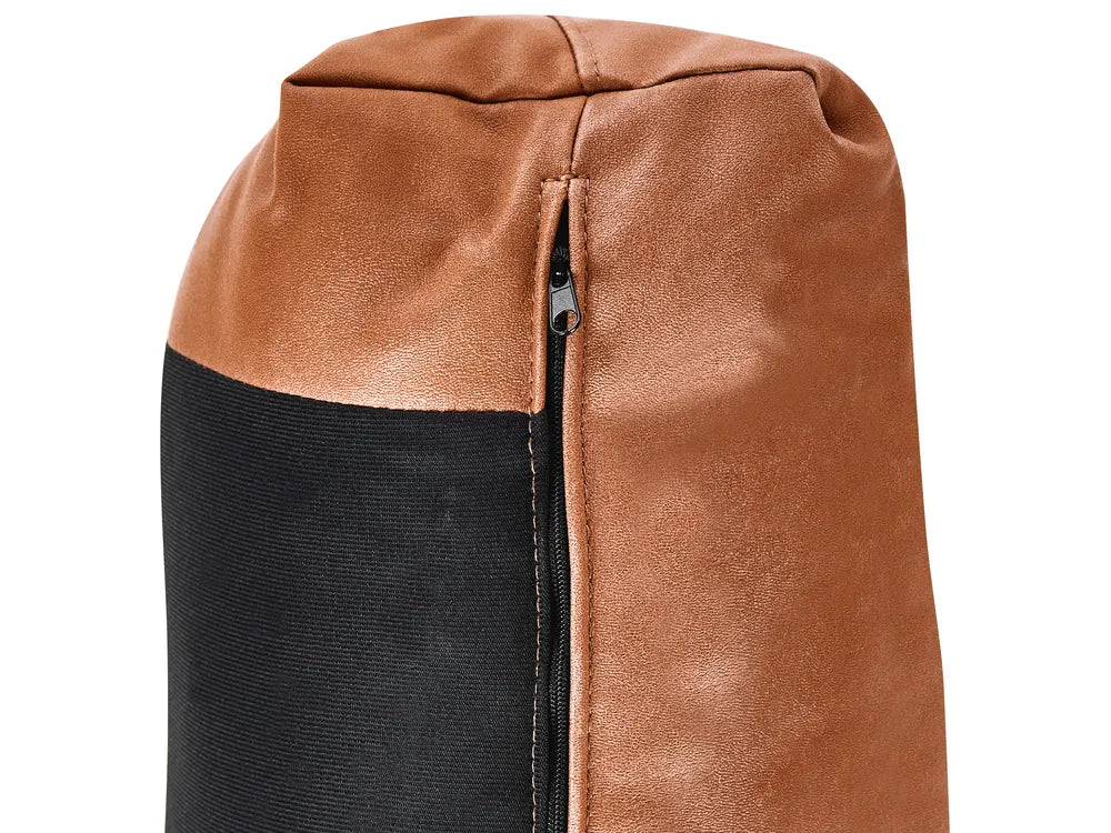 Sofa 3 Seater Faux Leather Golden Brown Yazgur