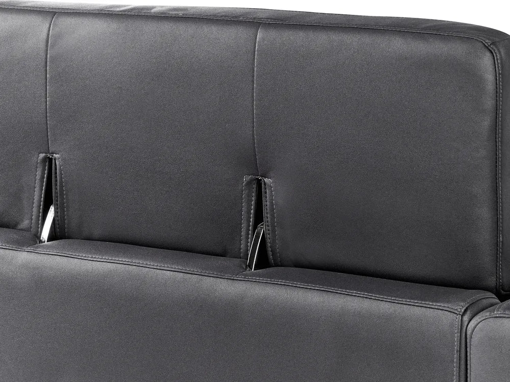 Sofa 3 Seater Faux Leather Black Maeesha