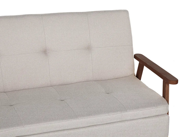 Sofa Bed 3 Seater Fabric Beige Dulvert